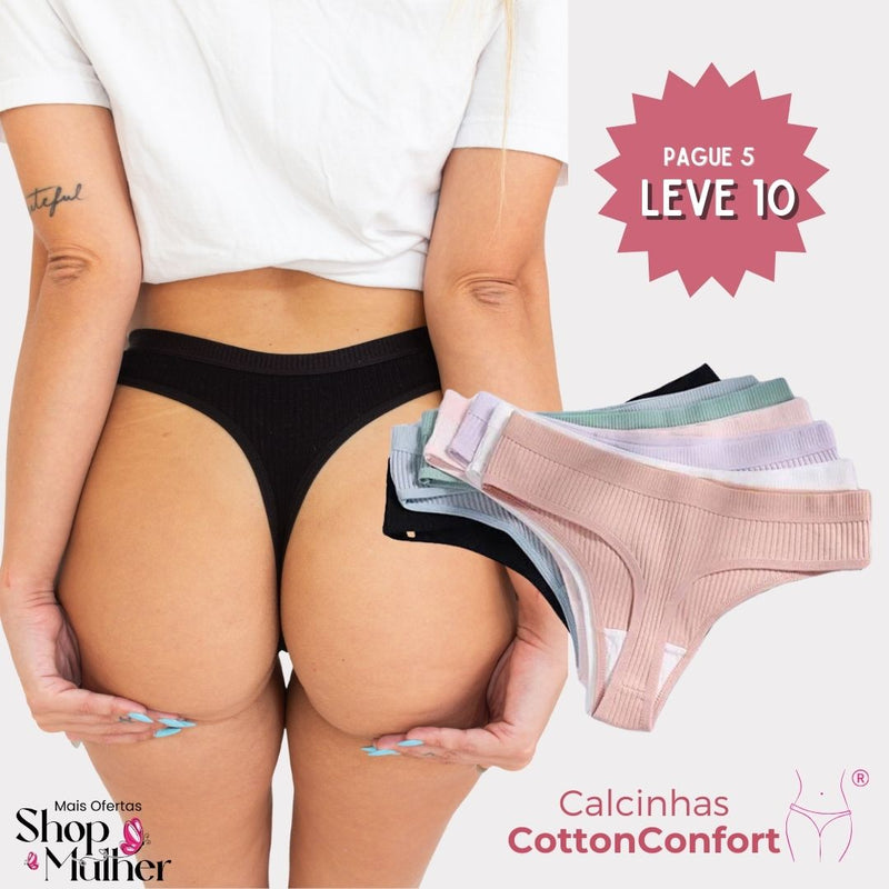 [PROMOÇÃO DE LANÇAMENTO COMPRE 5 LEVE 10] Calcinha CottonConfort® + FRETE GRÁTIS + BRINDES